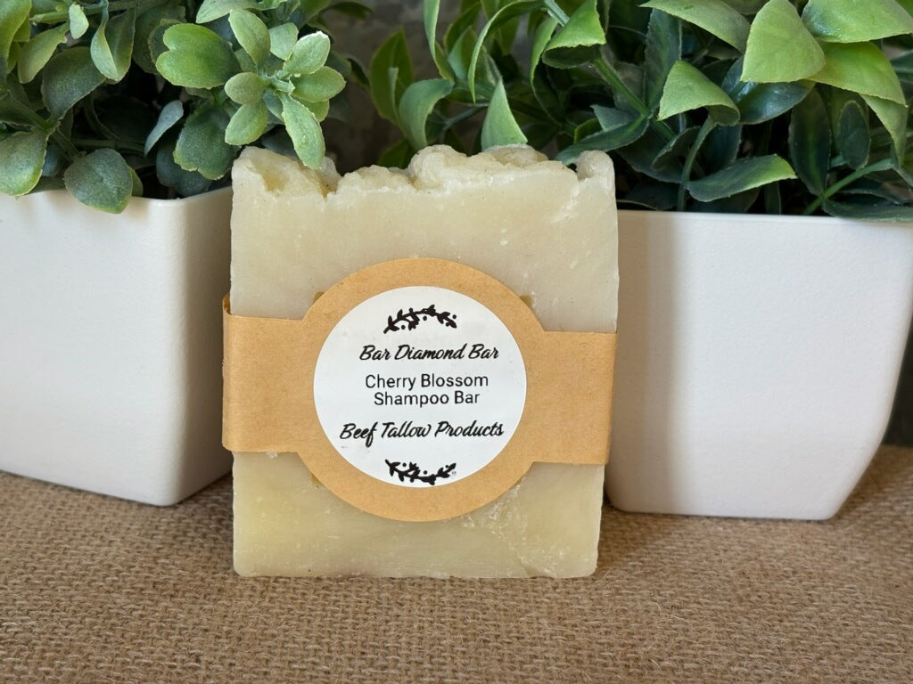 Beef Tallow Cherry Blossom Shampoo Bar